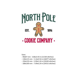 North Pole Cookie Co Embroidery Design, Christmas Cookies Embroidery ...