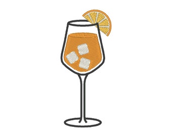 Spritz Embroidery Design: Summer Cocktail Embroidery File (Digital Download)