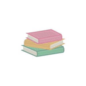 Book Stack Embroidery Design: Mini Books Embroidery File (Digital Download)