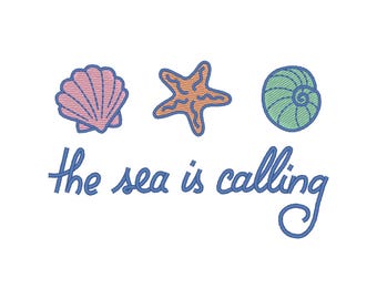 Beach Trio Embroidery Design: Summer Embroidery File (Digital Download)