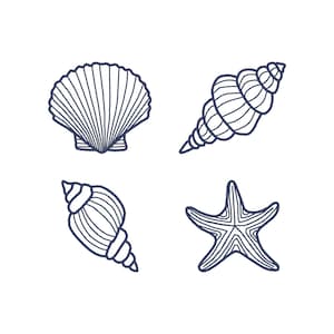 Sea Shells Embroidery Design Pack: Summer Embroidery Files (Digital Download)