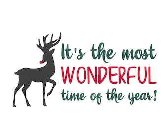 Christmas Reindeer Embroidery Design (Digital Download)