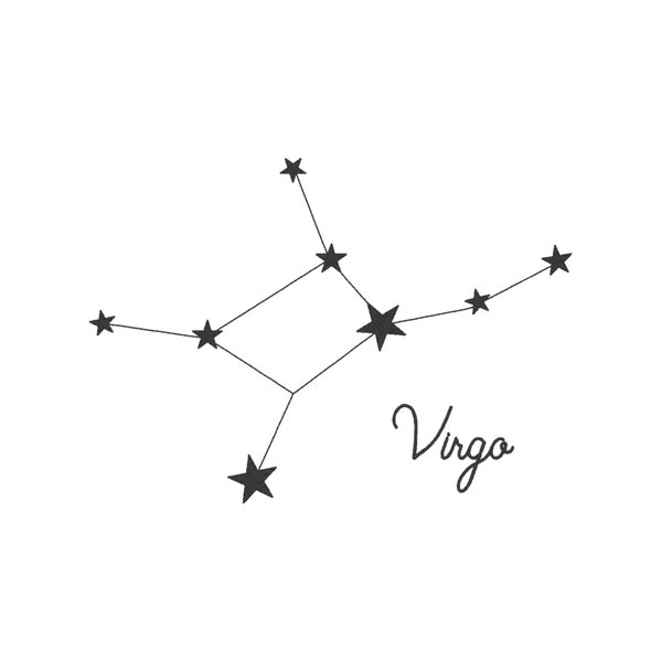 Virgo Embroidery Design, Virgo Constellation Embroidery Design, Zodiac Embroidery Design, Astrology Embroidery Design