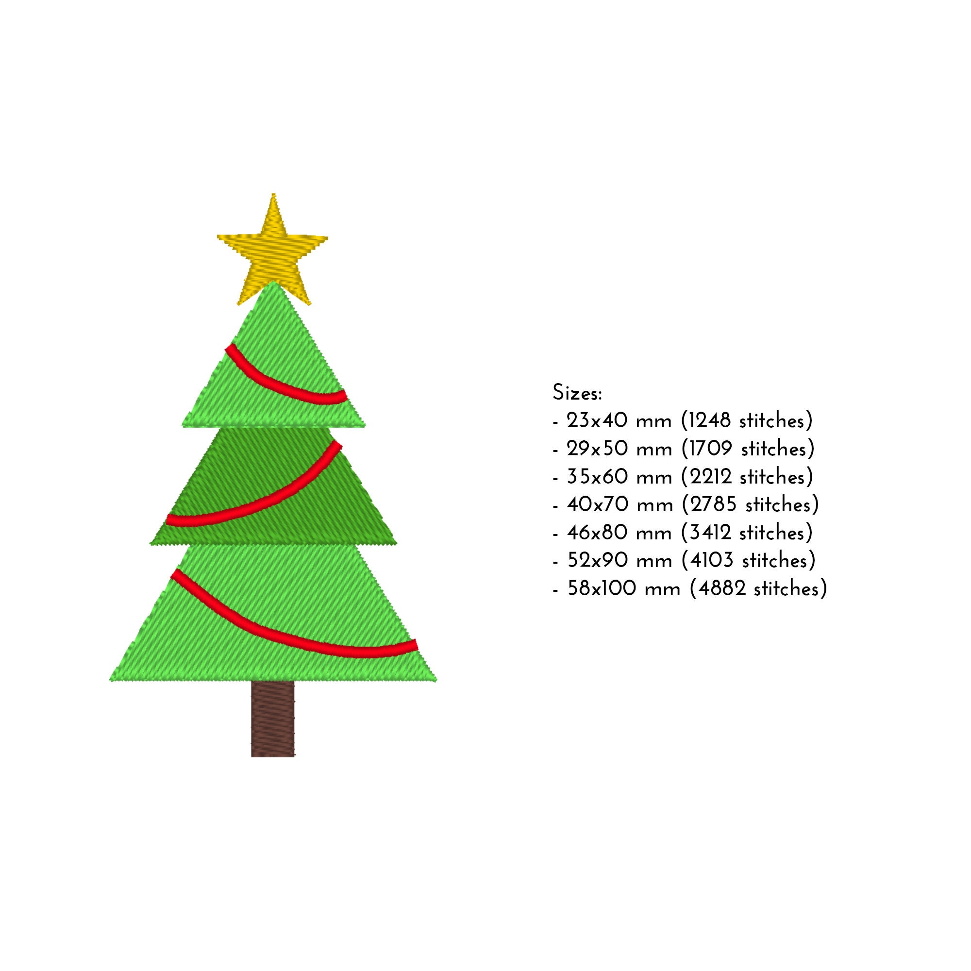 Christmas Tree Embroidery Design Christmas Tree Embroidery - Etsy
