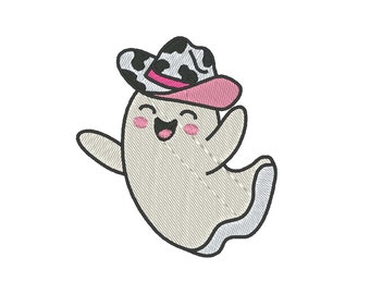 Disegno da ricamo fantasma cowboy: file da ricamo western di Halloween (download digitale)