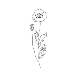 Poppy Embroidery Design: August Birth Flower Machine Embroidery File (Digital Download)