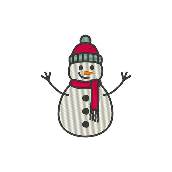 Mini Snowman Embroidery Design, Snowman Embroidery Designs, Winter Embroidery Design, Small Christmas Embroidery Design