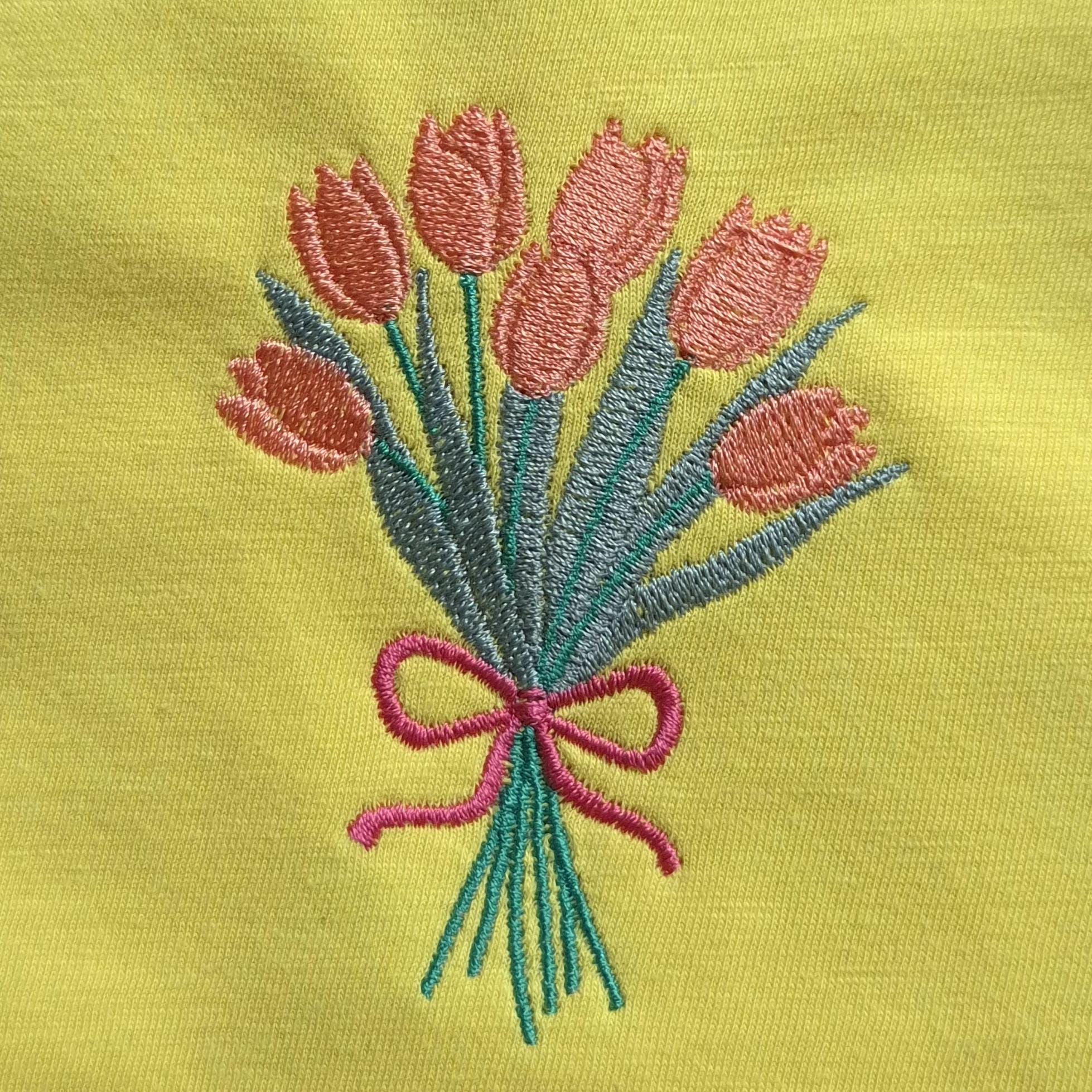 Tulip Bouquet Embroidery Design: Spring Flowers Embroidery File ...