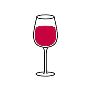 Wine Glass Embroidery Design: Drinks Embroidery File (Digital Download)