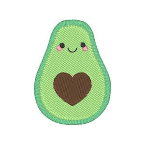 Avocado Stickdatei, Stickdatei Avocado, Stickdatei für Küchentücher, süßes Stickmuster, veganes Stickmuster
