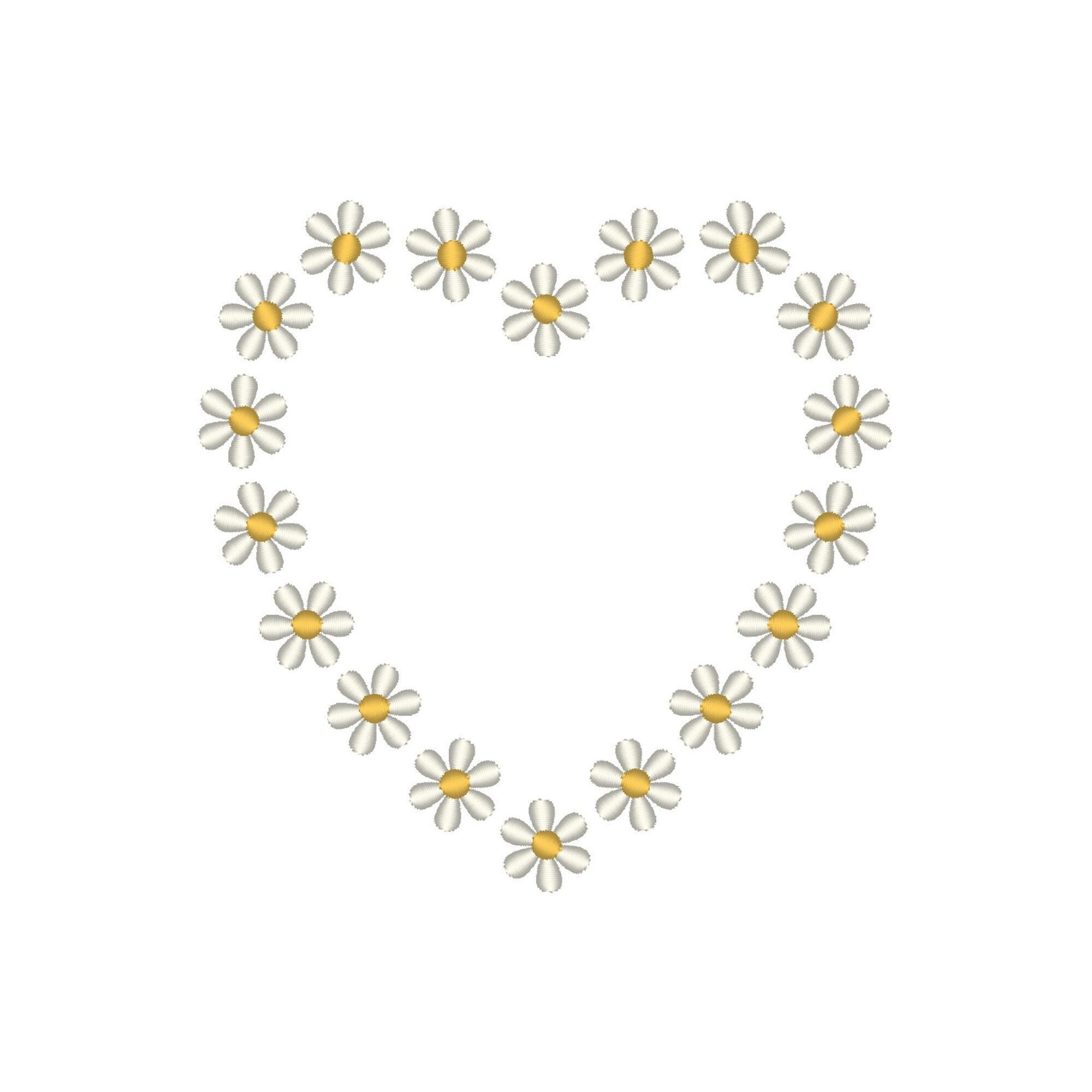 Daisy Heart Embroidery Design Daisy Embroidery File Summer Etsy