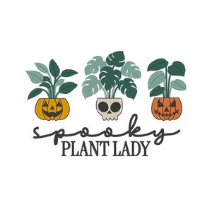 Spooky Plant Lady Stickdatei: Trendy Halloween Stickdatei (Digitaler Download)