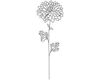 DIGITAL Chrysanthemum Chinese Tattoo Style 5 Sizes  Etsy