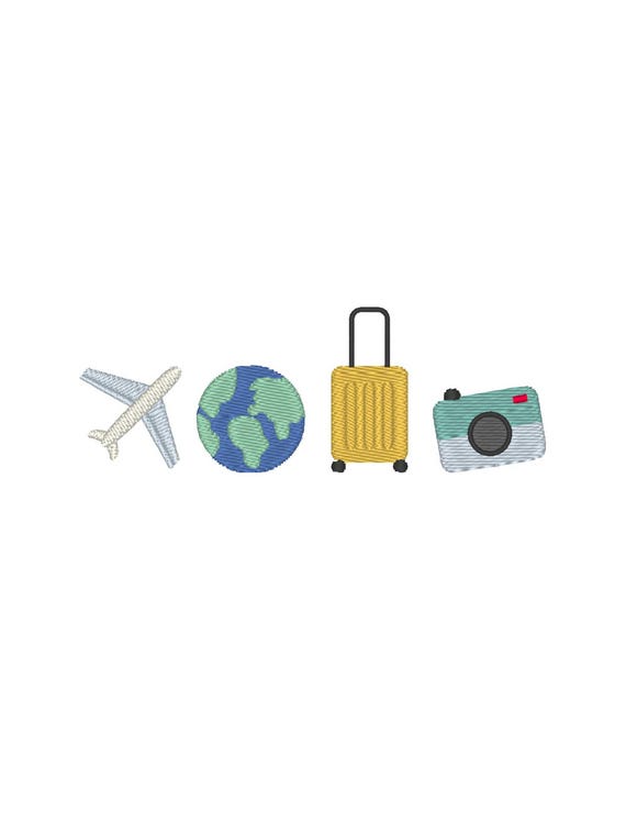 Travel Embroidery Design: Trendy Embroidery File (Digital Download)