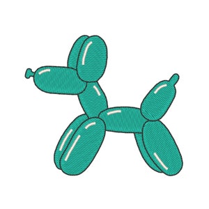 Dog Balloon Embroidery Design: Trendy Machine Embroidery File (Digital Download)