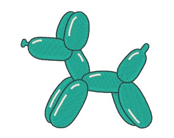 Dog Balloon Embroidery Design: Trendy Machine Embroidery File (Digital Download)