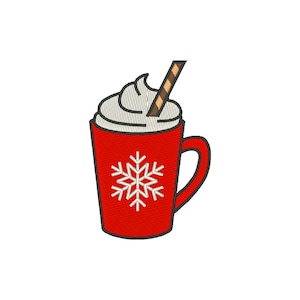 Hot Chocolate Embroidery Design, Hot Cocoa Embroidery Design, Christmas Drinks Embroidery Design, Winter Embroidery Files