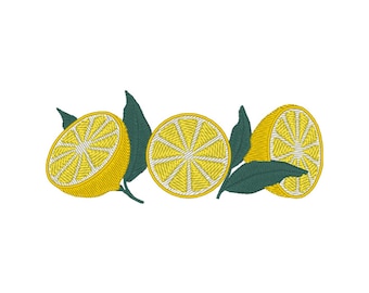 Lemon Trio Embroidery Design: Machine Embroidery File (Digital Download)