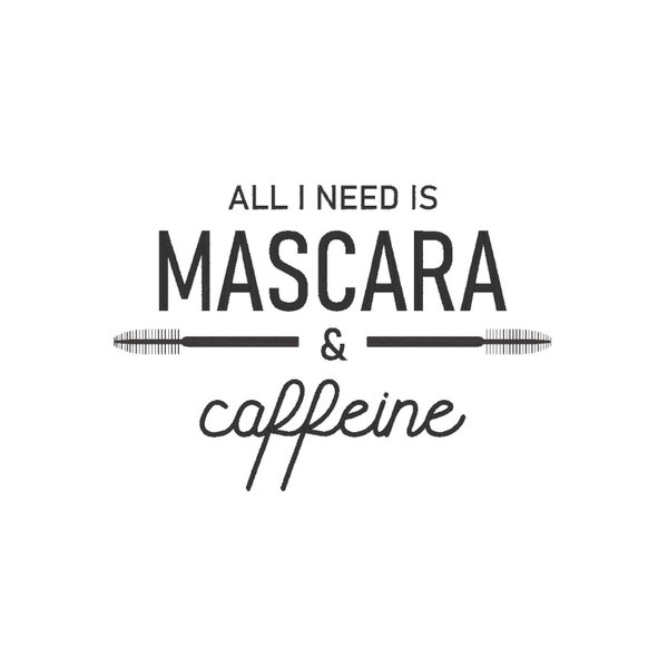 Mascara and Caffeine Embroidery Design: Makeup Embroidery File (Digital Download)