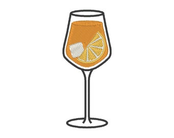 Spritz Embroidery Design: Summer Cocktail Embroidery File (Digital Download)