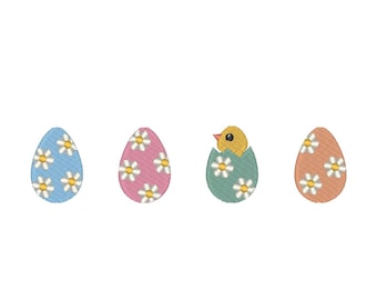Easter Eggs Embroidery Design: Spring Embroidery File (Digital Download)