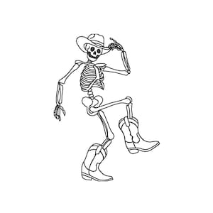 Cowboy Skeleton Embroidery File, Skeleton Embroidery Design, Halloween Embroidery Design, Halloween Embroidery Files