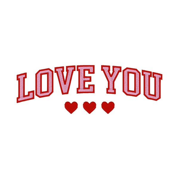 Love You Embroidery Design, Love Embroidery Designs, I Love You Embroidery Design, Valentines Day Embroidery Design