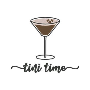 Motif de broderie Martini : fichier de broderie cocktail (téléchargement numérique)