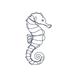 Seahorse Embroidery Design, Sea Life Embroidery Designs, Seahorse Embroidery File, Nautical Embroidery Design, Summer Embroidery File