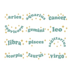 Zodiac Signs Embroidery Designs: Astrology Embroidery File (Digital Download)