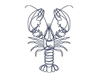 Lobster Embroidery Design: Sea Life Embroidery File (Digital Download)