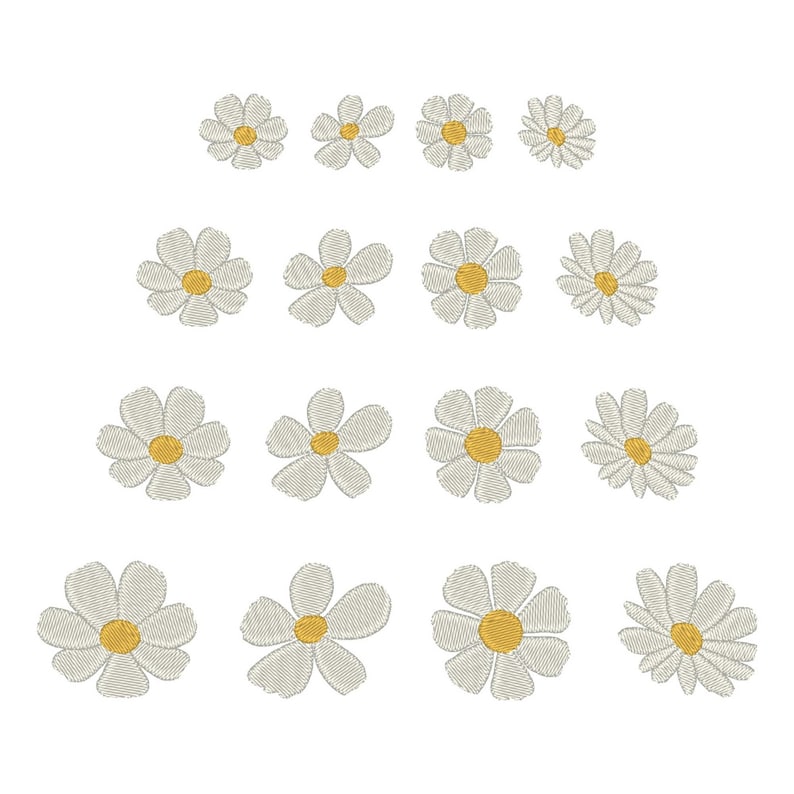Daisies Embroidery Design: Spring Flowers Embroidery File (Digital Download) image 5