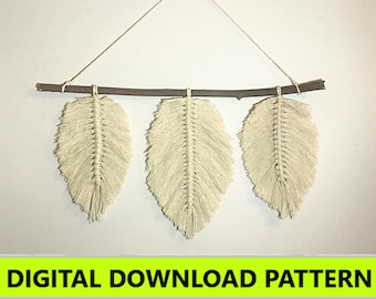 DIY Macrame Feather Wall Hanging Guide, Boho Decor (Digital Download)