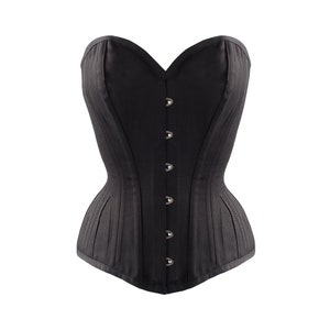 Mother's Day Black Cotton Gothic Overbust Corset Bustier Waist Training Top