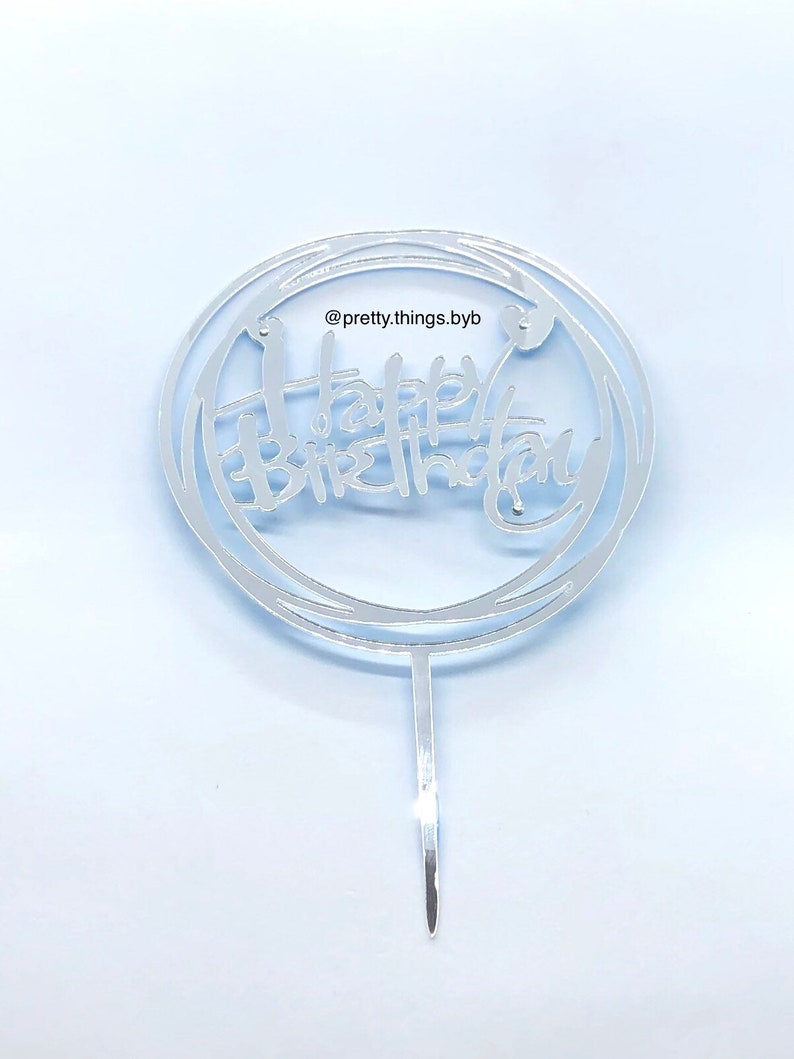 Cake topper Gold Decorations Gift Birthday Decoration Round Happy Birthday Cake Topper Party Decoration Cake Decoration