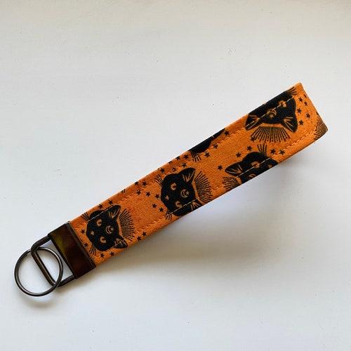 Tarot Card Fabric Keychain Wristlet Halloween Key Fob Etsy