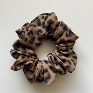 Cheetah Print Satin Scrunchie, Hair Accessories for Women, Cute Hair Ties, Fall Scrunchie Collection