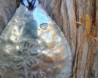 Handwrought Hand Engraved Pewter Ornament "English Bow Porcelain" by Old North Pewter! Made in Edenton North Carolina