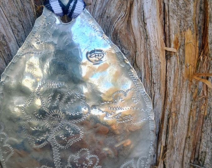 Handwrought Hand Engraved Pewter Ornament "English Bow Porcelain" by Old North Pewter! Made in Edenton North Carolina