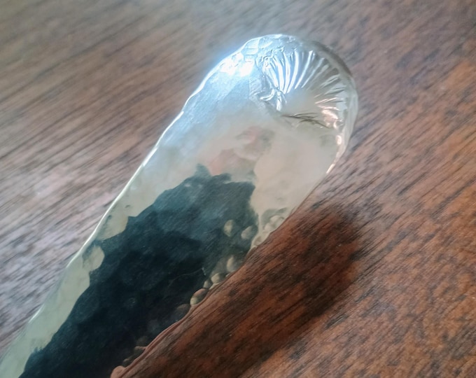 Hand Forged Coin Silver Soup Ladle Shell motif– North Carolina Silversmith, Large!