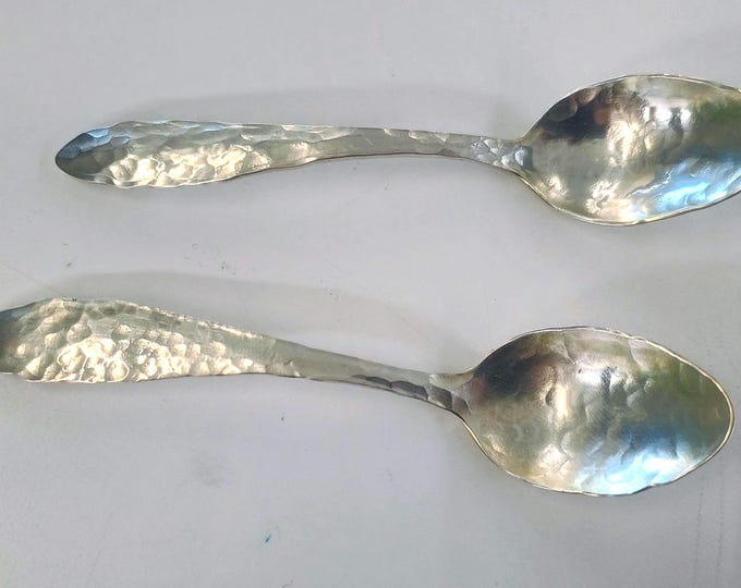 2025 Hand Wrought Solid Coin Silver Hammered Coffee Spoons! Hand made in Edenton North Carolina