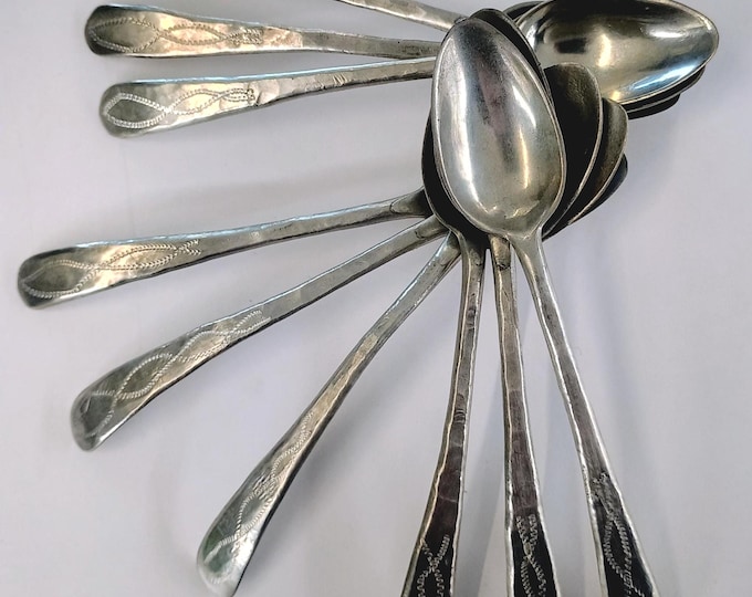 Handwrought Hand Engraved Edenton North Carolina made Teaspoons!
