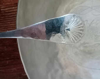 Handwrought Pewter Gravy Ladle: Georgian Scallop Shell Motif, NC Made! NC250th!