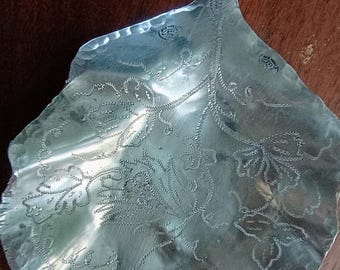 Sculpted! 18th Century English "Pickle" leaf dish in Handwrought Pewter- Edenton North Carolina crafted- Old North Pewter