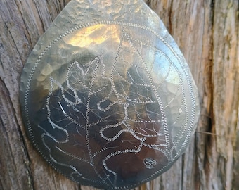Hand Engraved Pewter "Leaves" Ornament