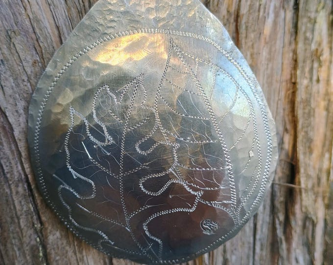 Hand Engraved Pewter "Leaves" Ornament