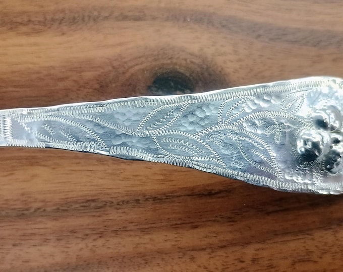 North Carolina Coin Silver Hand Chased serving spoon! Made in Edenton, NC! 2025!