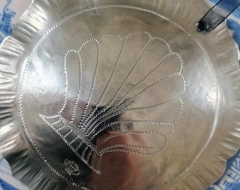 Hand Engraved "English delft fish" pewter ornament- made in Edenton North Carolina