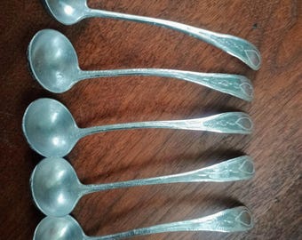 North Carolina Handwrought Lead Free Hand Engraved Pewter Ladles! NR
