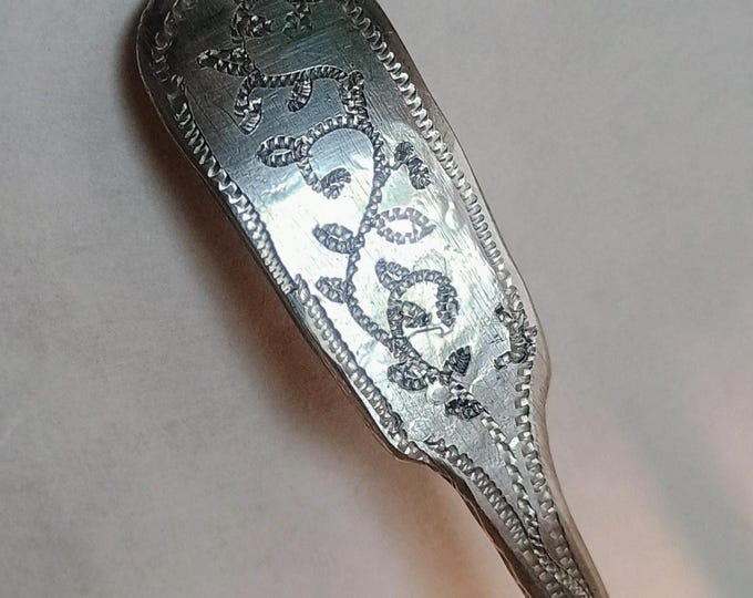 Hand Engraved Pewter Ladle - Handmade Serving Piece